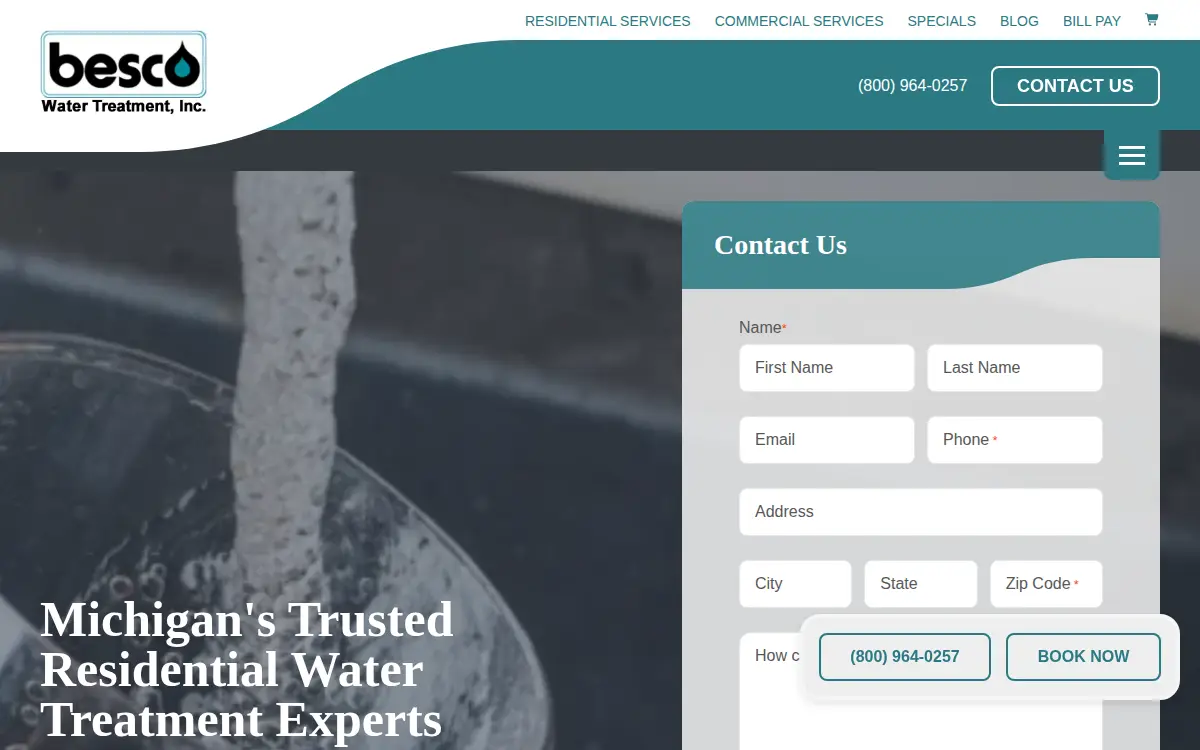 Homepage of Besco Water Treatment INC