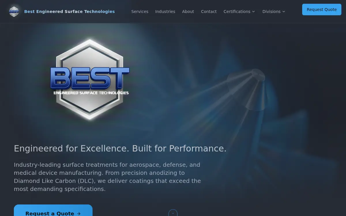 Homepage of Best Engineered Surface Technologies, LLC