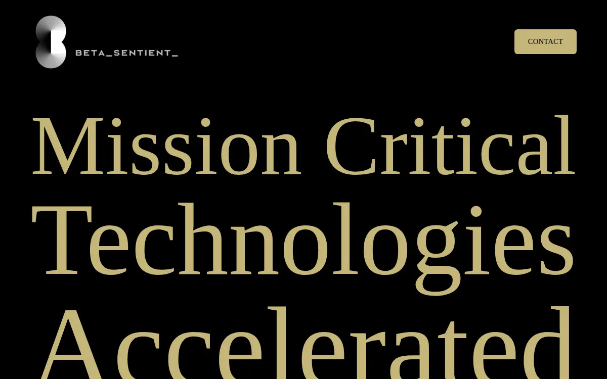 Homepage of Beta Sentient LLC