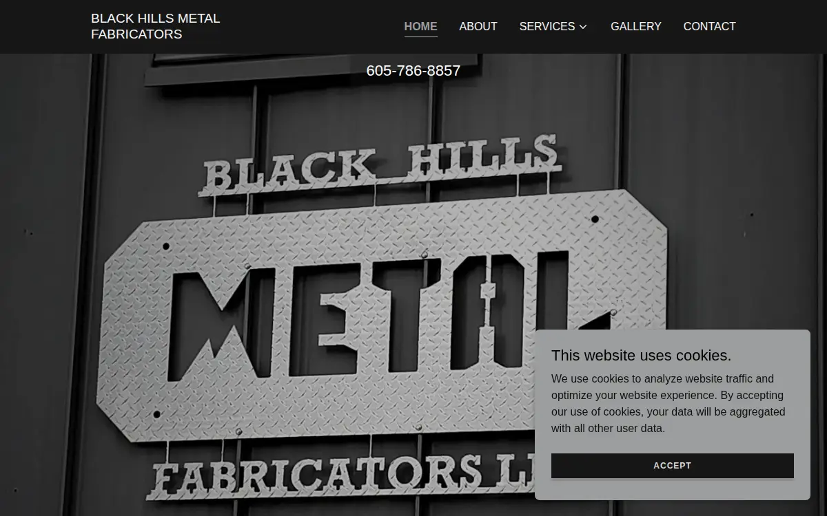 Homepage of Black Hills Metal Fabricators, LLC