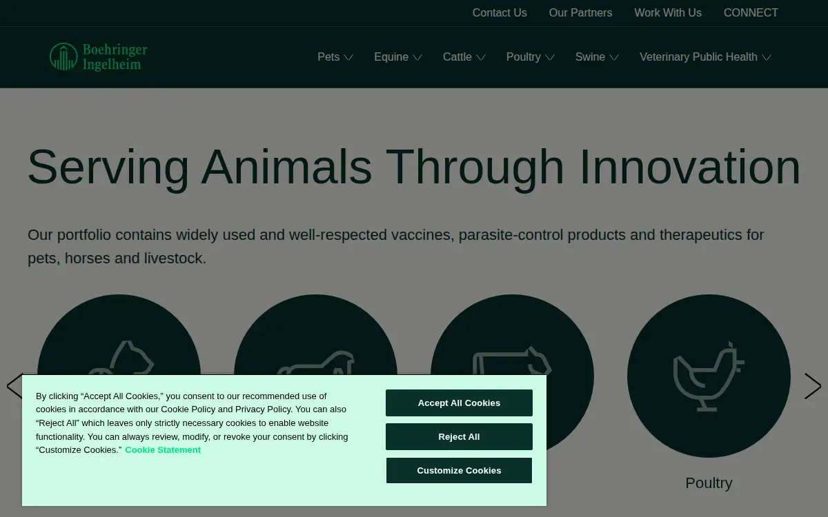 Homepage of Boehringer Ingelheim Animal Health USA INC