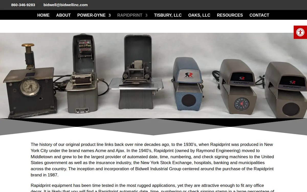 Homepage of Bidwell Industrial Group, INC.