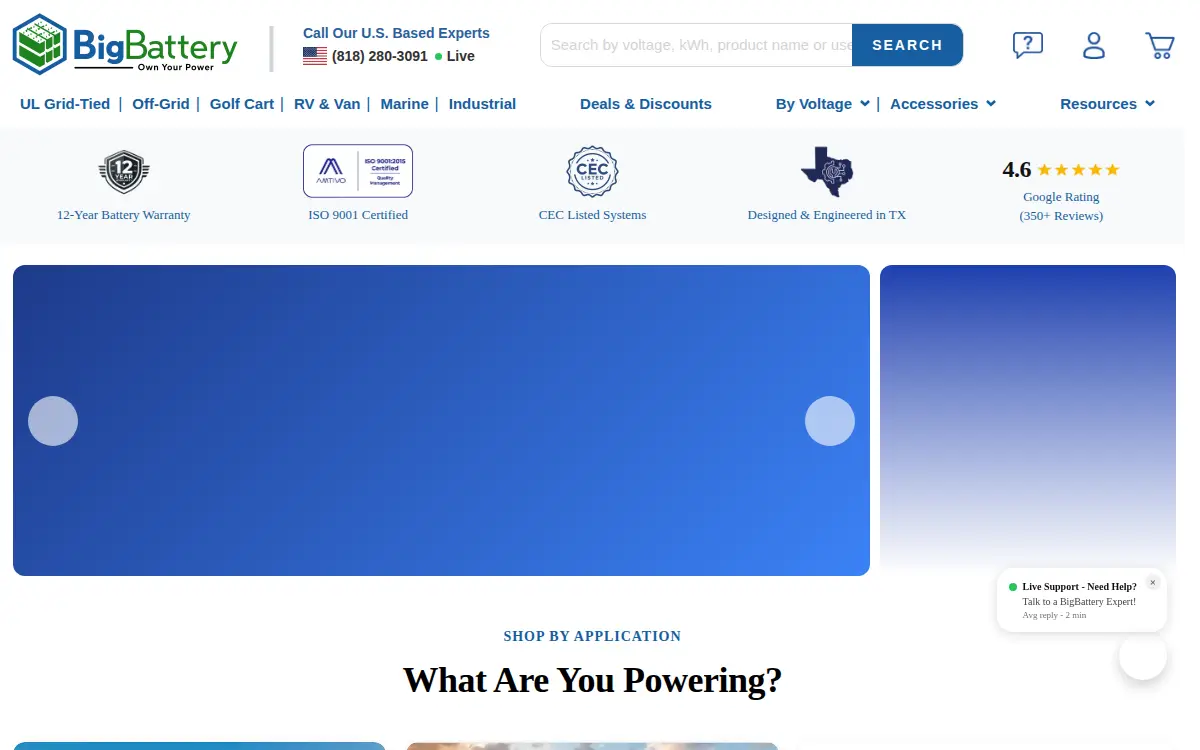 Homepage of Bigbattery LLC
