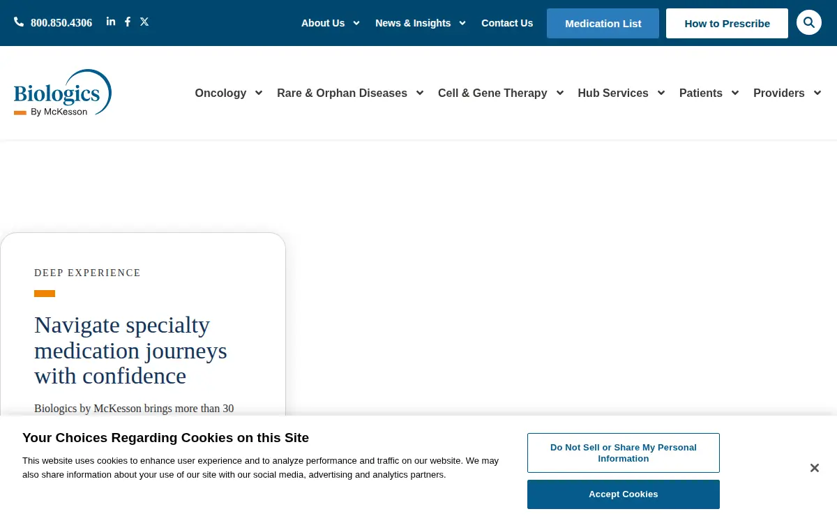 Homepage of Biologics, INC.