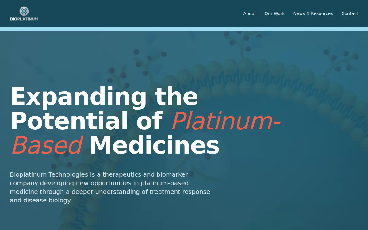 Homepage of Bioplatinum Technologies LLC