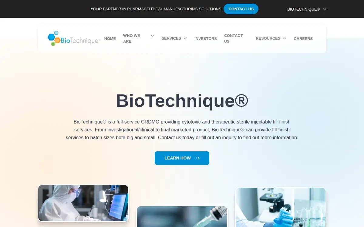 Homepage of Biotechnique LLC