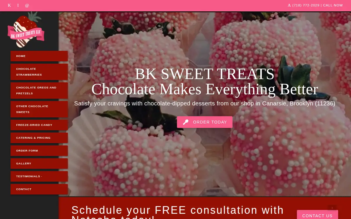 Homepage of Bk Sweet Treats LLC