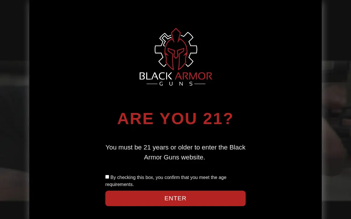 Homepage of Black Armor Guns LLC