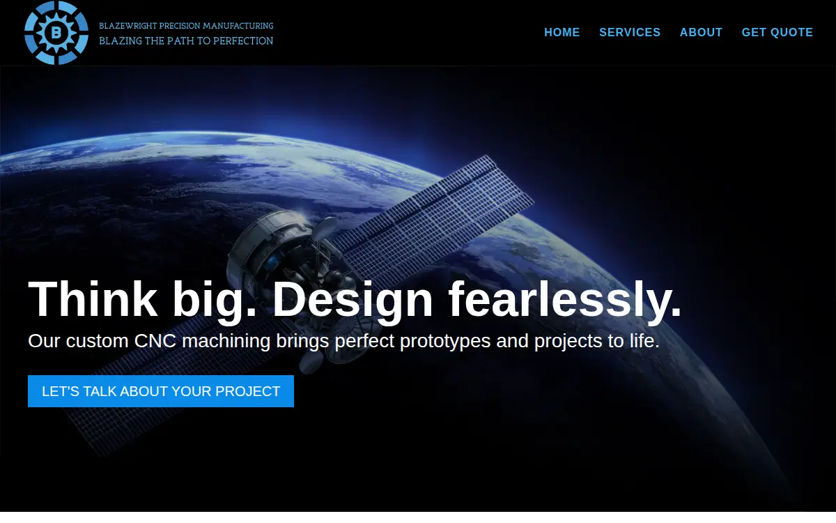 Homepage of Blazewright Precision Manufacturing L.l.c.