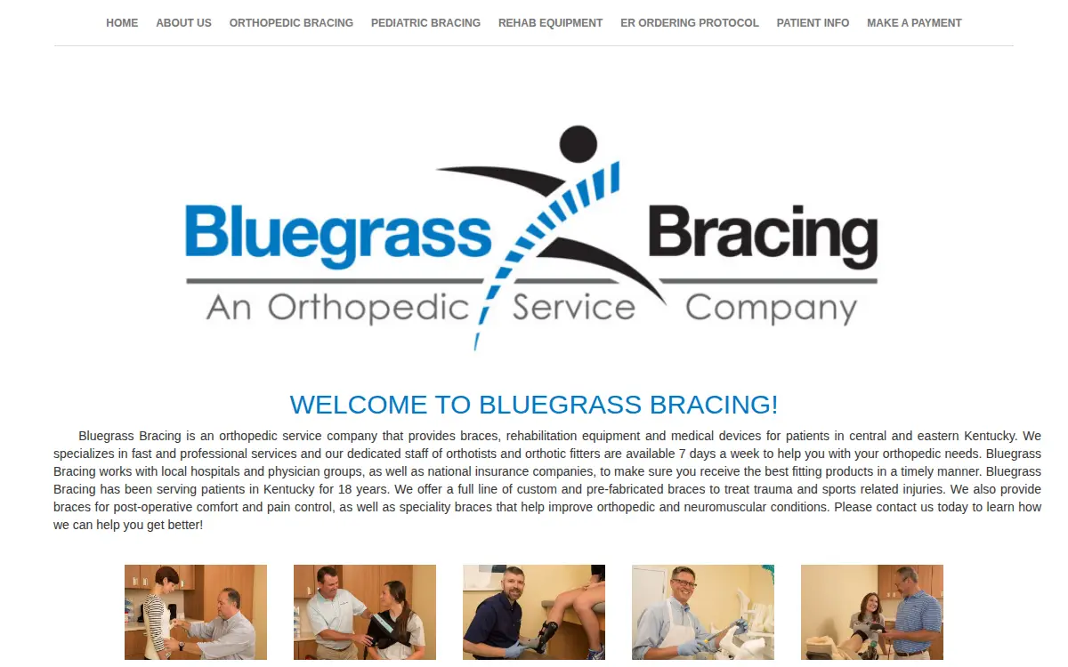Homepage of Bluegrass Bracing, INC.