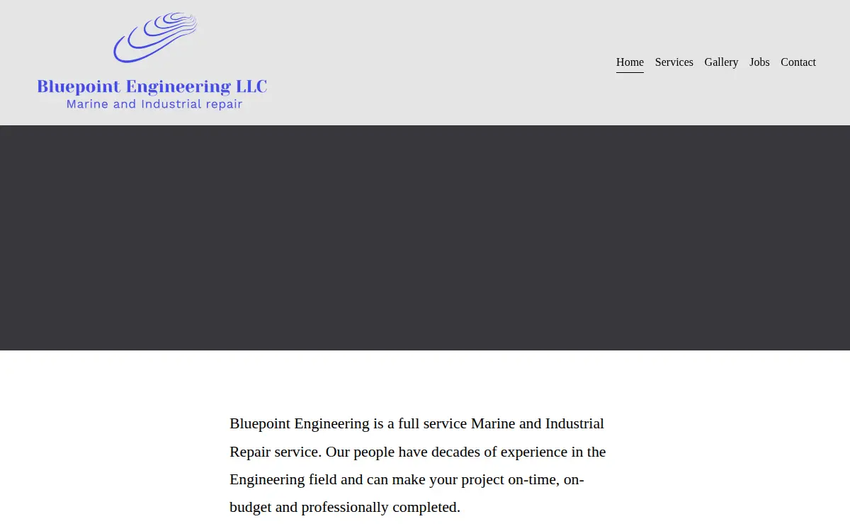 Homepage of Bluepoint Engineering LLC