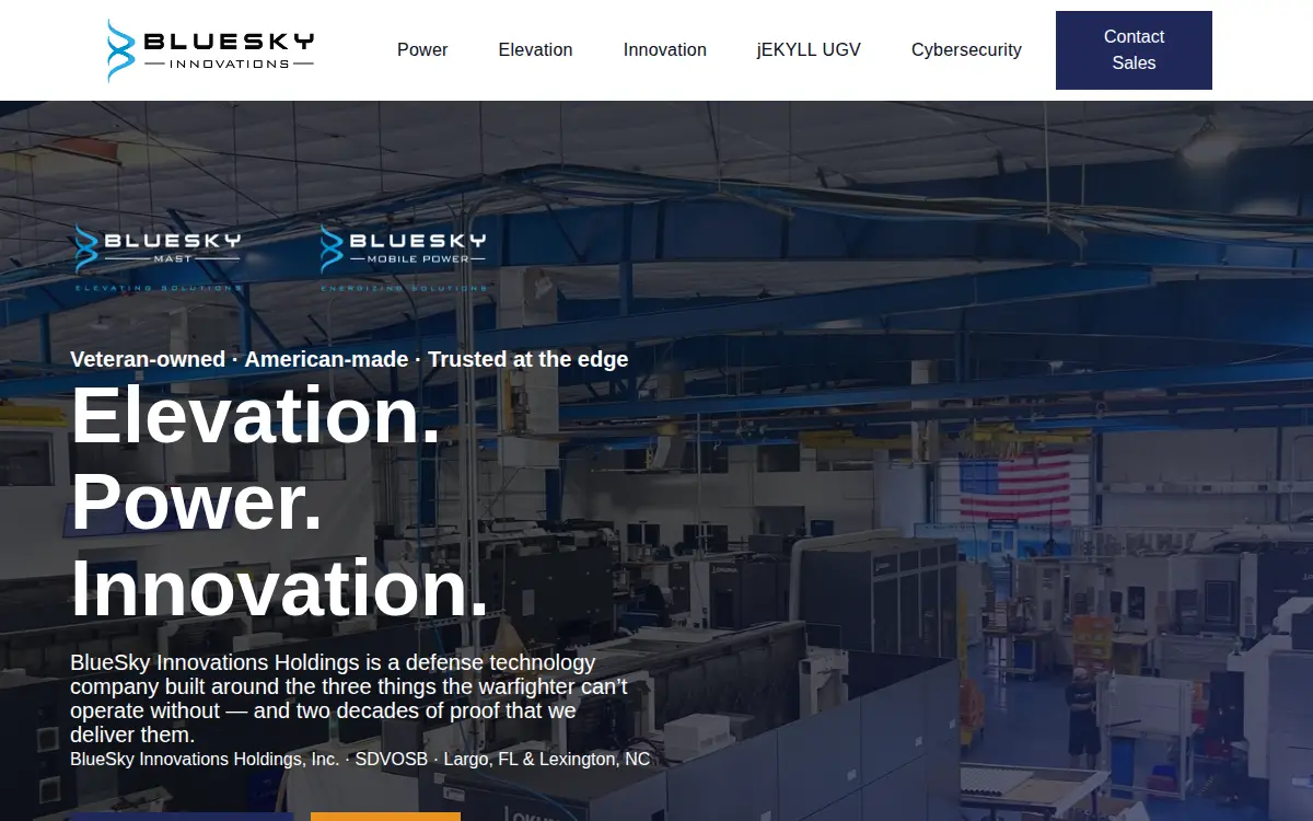 Homepage of Bluesky Innovations Holdings, INC.