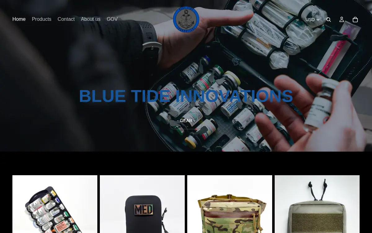 Homepage of Blue Tide Innovations LLC