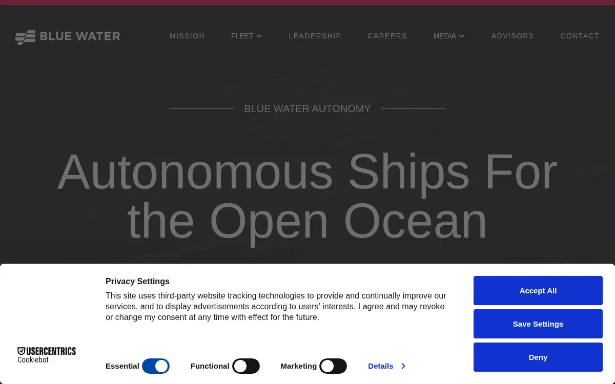 Homepage of Blue Water Autonomy, INC.