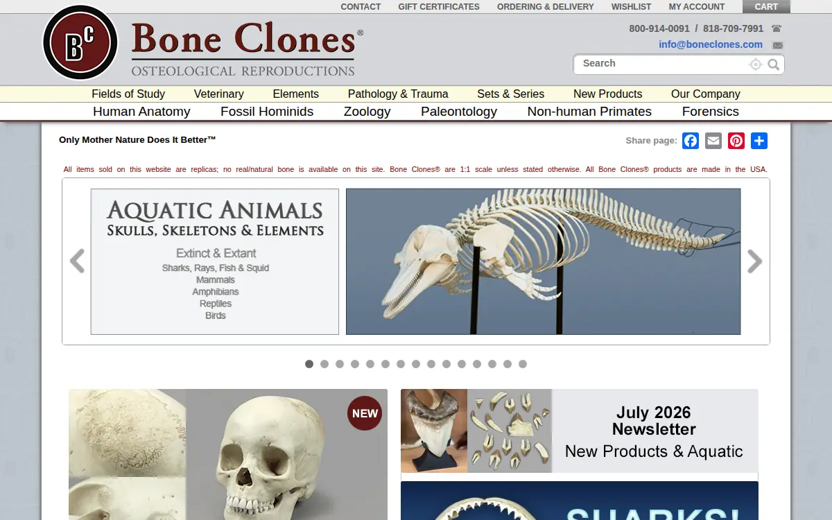 Homepage of Bone Clones Holdings