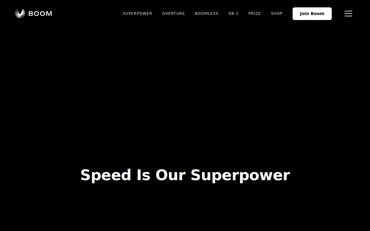 Homepage of Boom Technology, INC.