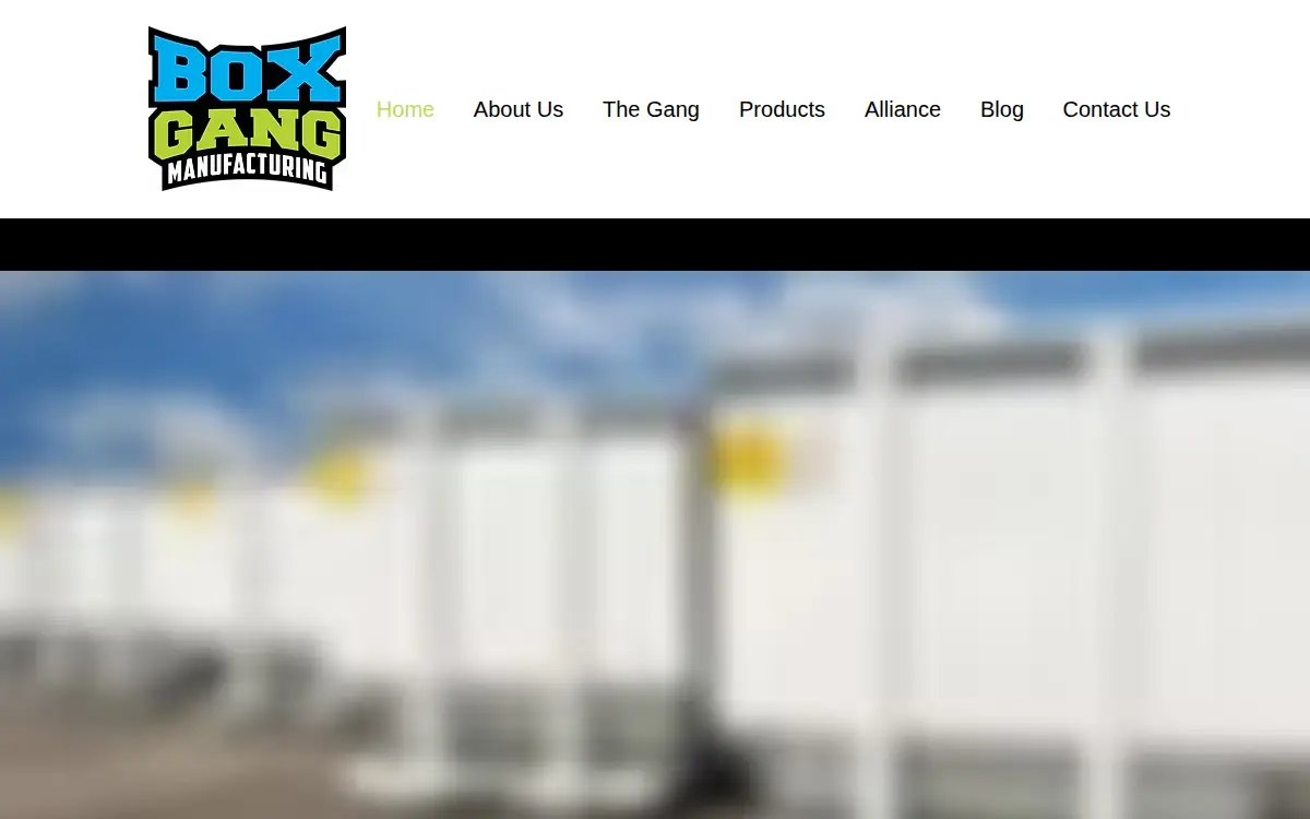 Homepage of Box Gang Manufacturing LLC