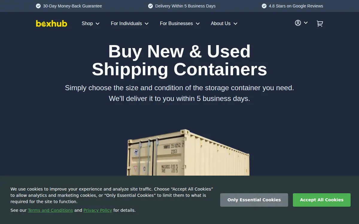 Homepage of Boxhub INC.