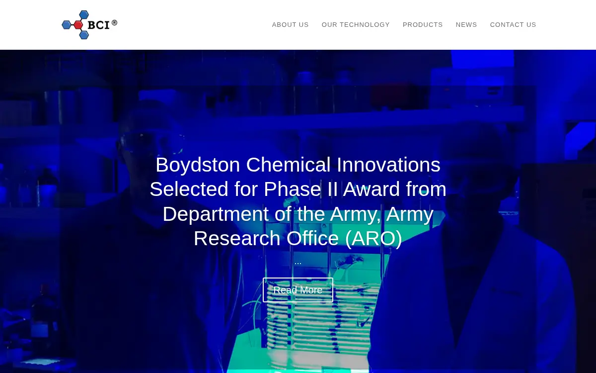 Homepage of Boydston Chemical Innovations INC