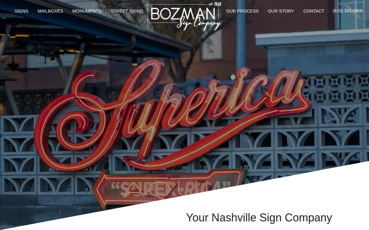 Homepage of Bozman Sign Company, INC.