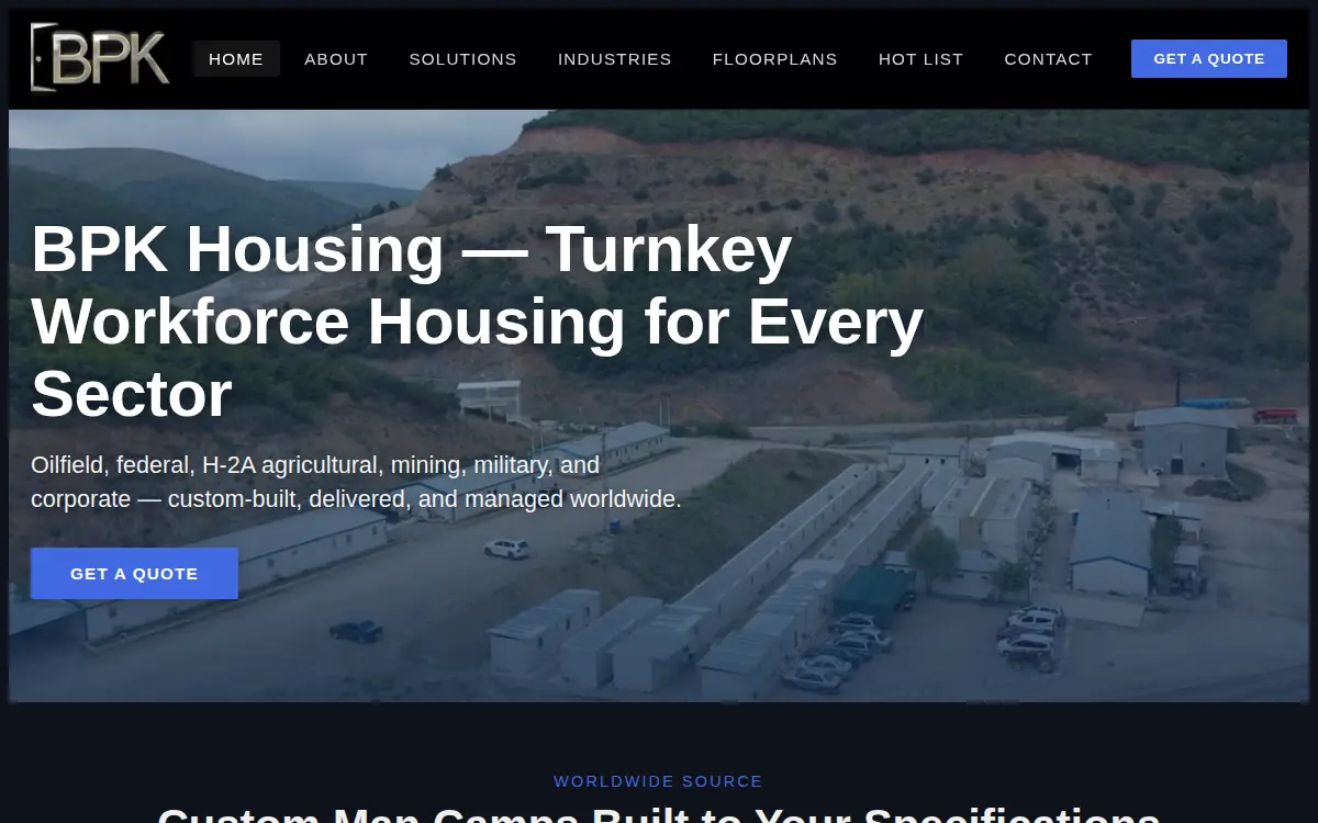 Homepage of Bpk Housing, LLC
