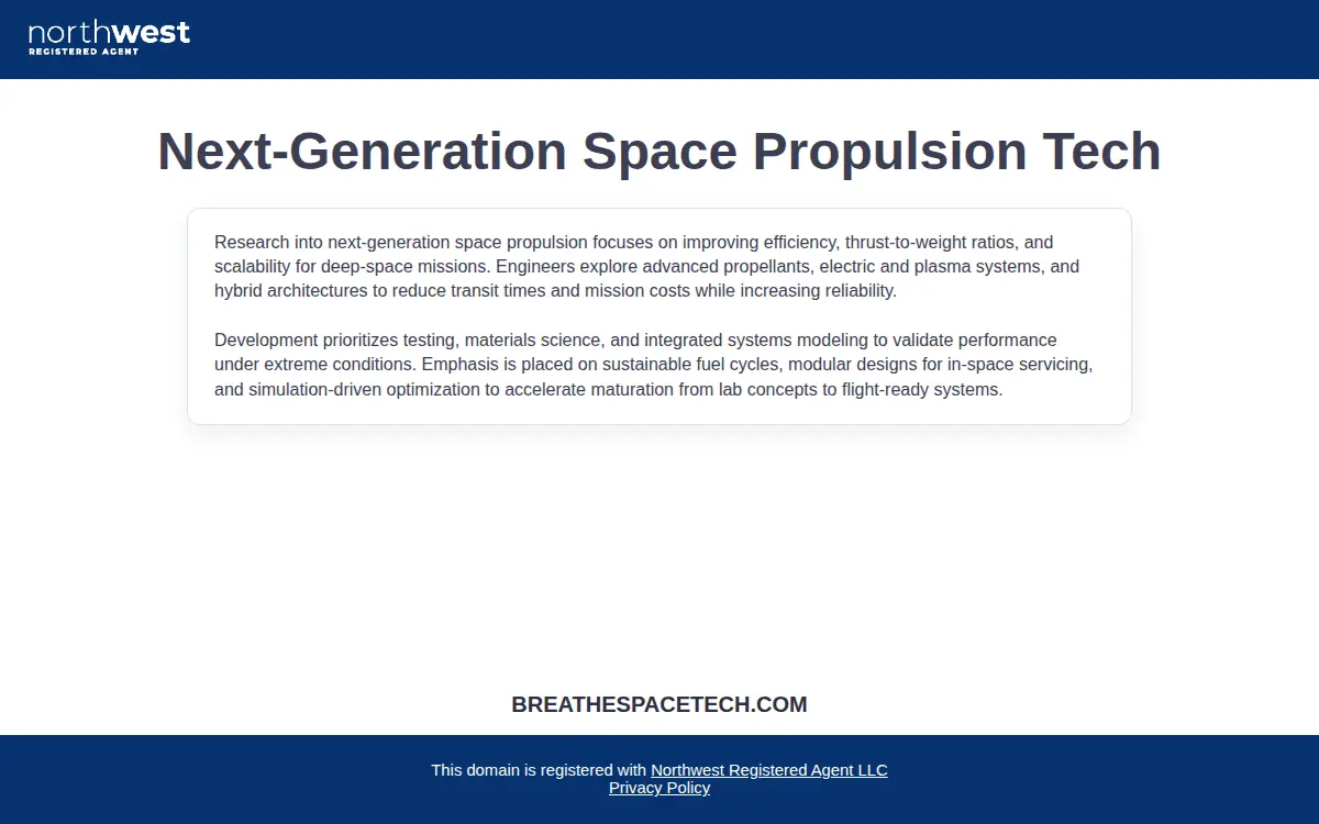 Homepage of Breathe Space Technologies LLC