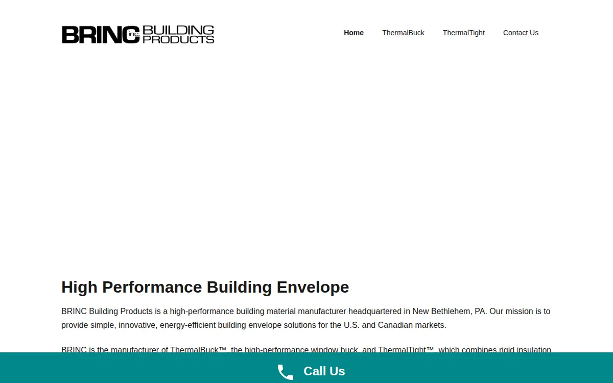 Homepage of Brinc Building Products, INC.