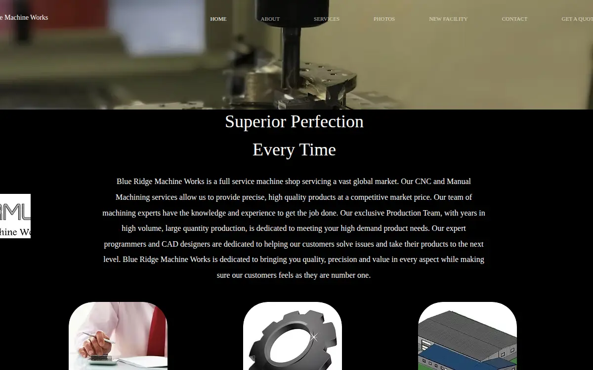 Homepage of Blue Ridge Machine Works INC