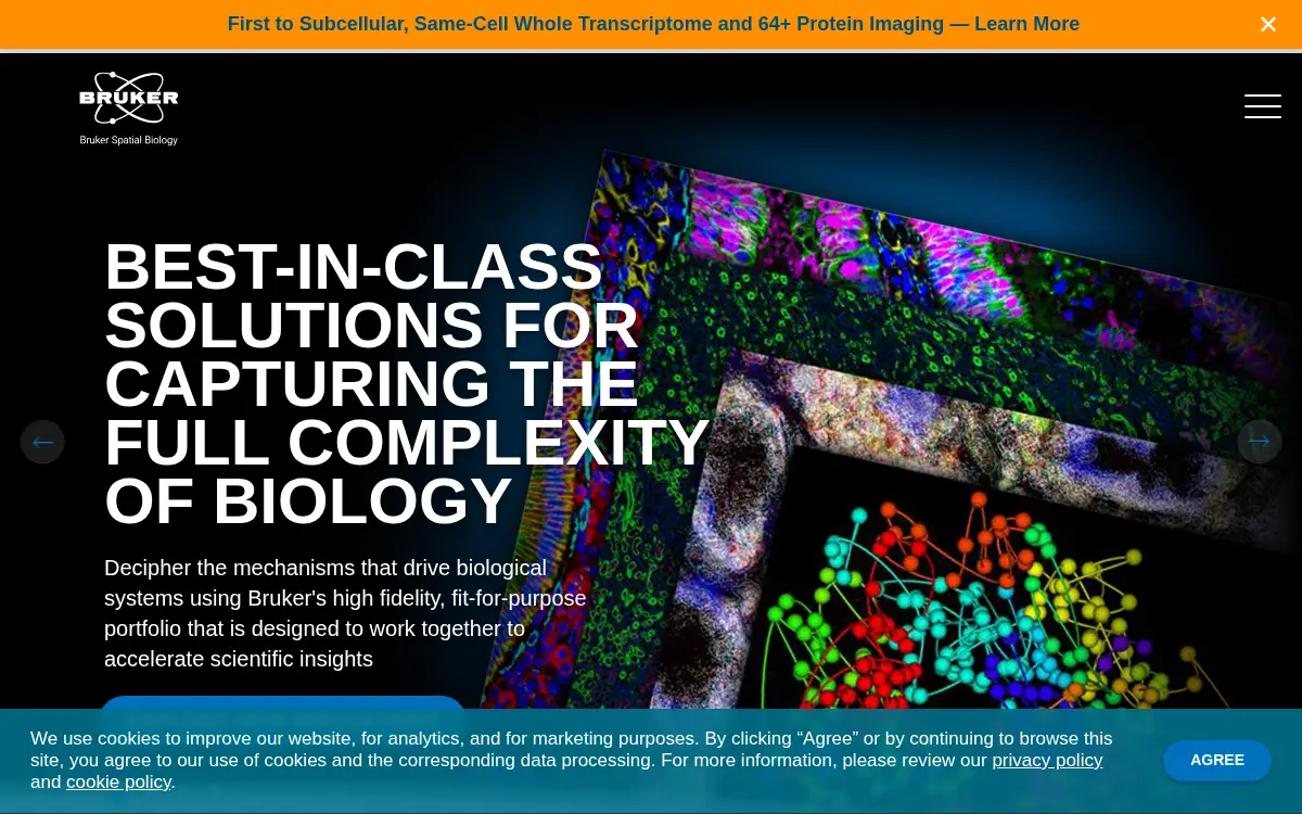 Homepage of Bruker Spatial Biology, INC.