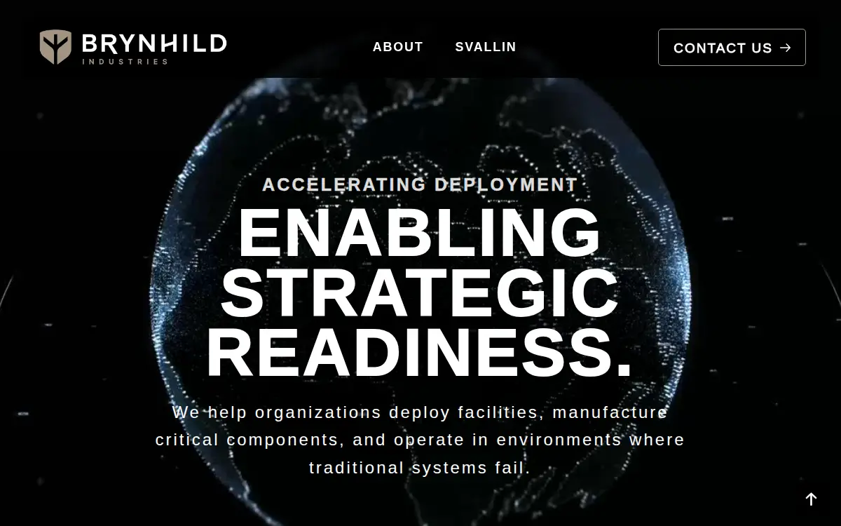 Homepage of Brynhild Industries LLC