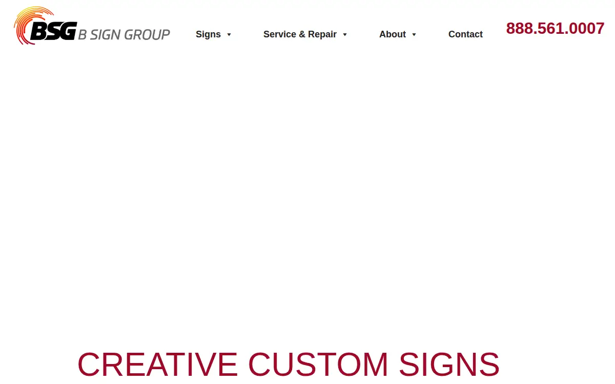Homepage of B Sign Group, INC