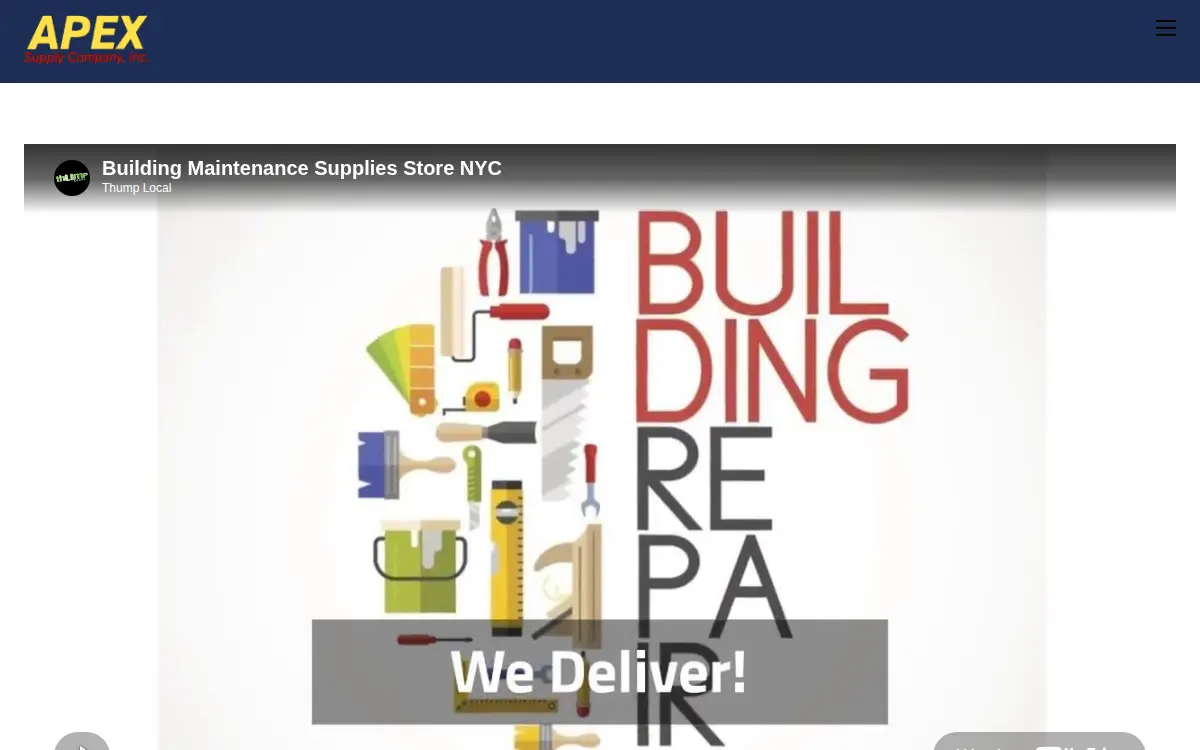 Homepage of Apex Supply Co., INC.