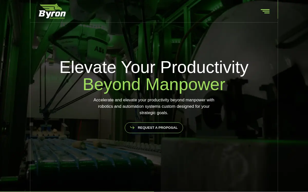 Homepage of Byron Automation, LLC