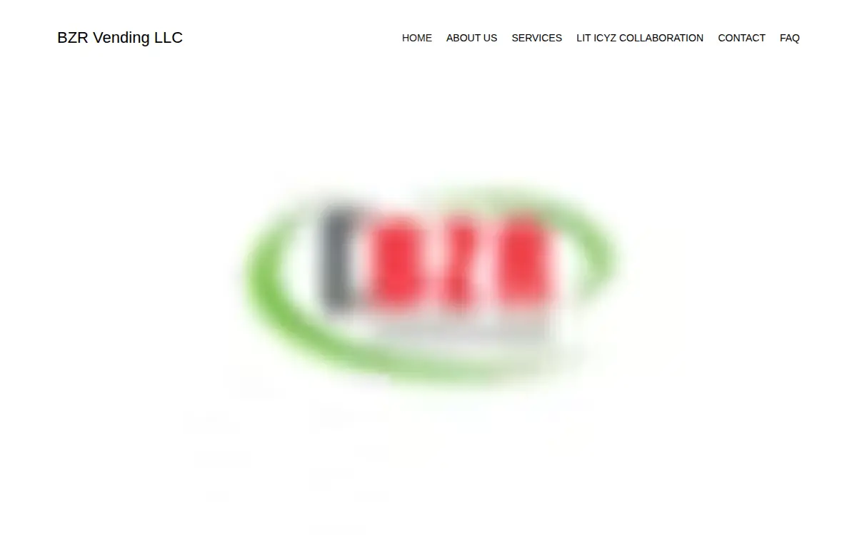 Homepage of Bzr Vending, LLC