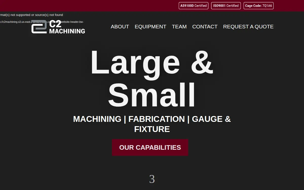 Homepage of C2 Machining, LLC
