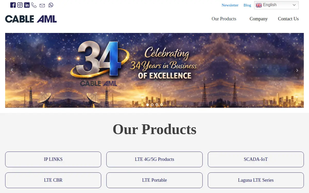 Homepage of Cable Aml, INC.