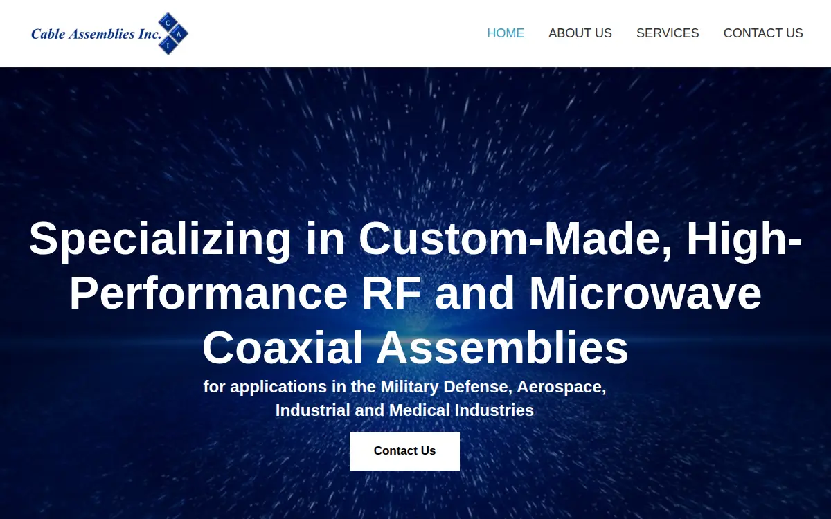 Homepage of Cable Assemblies INC.