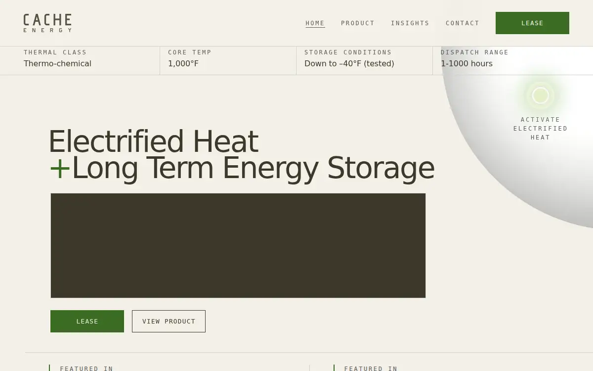 Homepage of Cache Energy Storage INC.