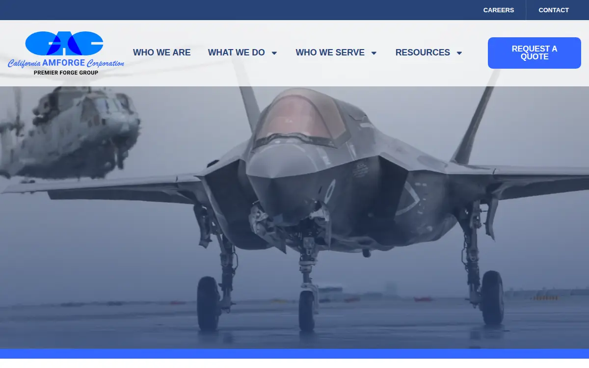 Homepage of California Amforge CORP