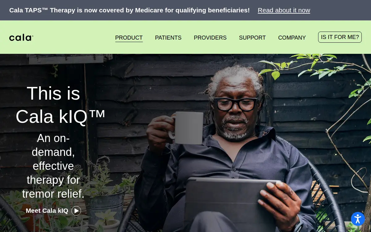 Homepage of Cala Health, INC