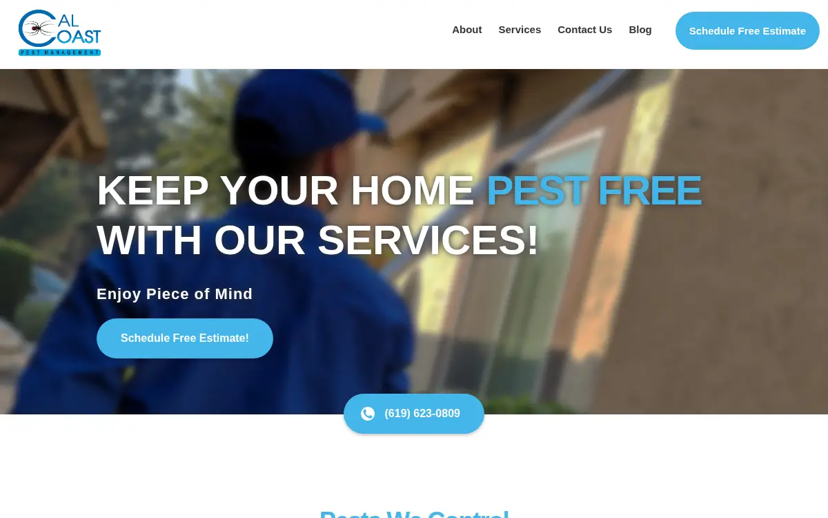Homepage of Cal Coast Pest Management INC