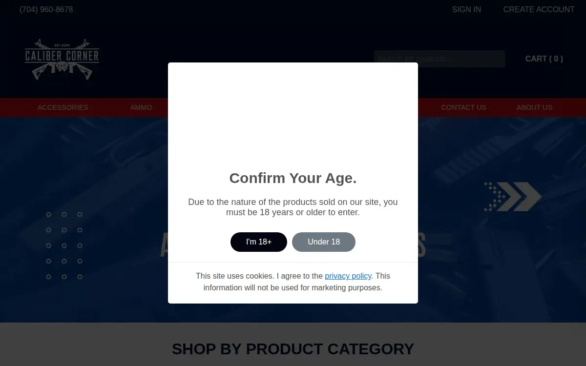 Homepage of Caliber Corner LLC