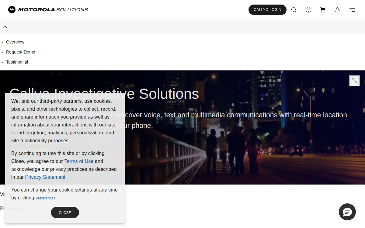Homepage of Callyo 2009 CORP