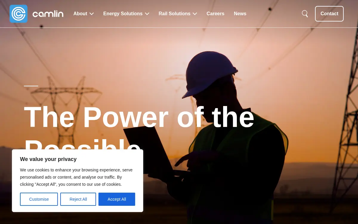 Homepage of Camlin INC.