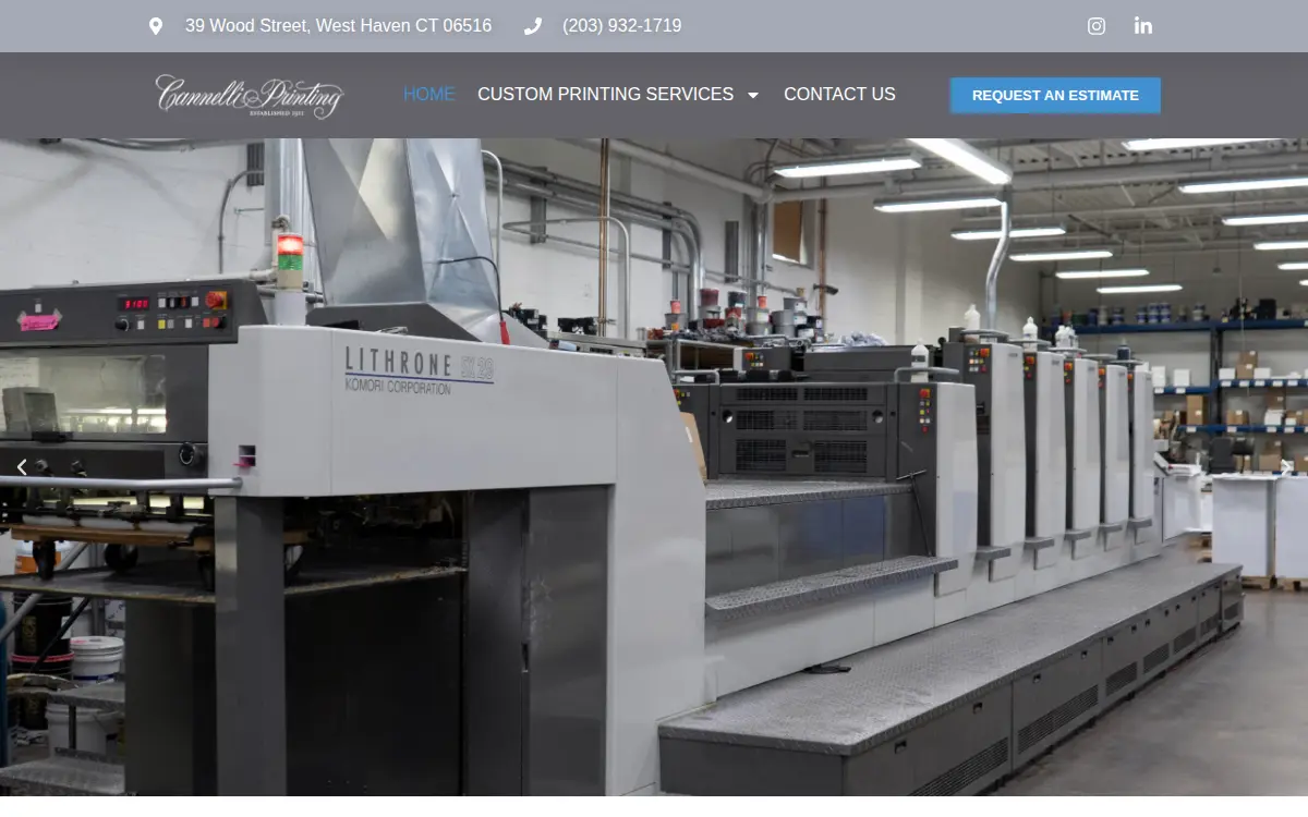 Homepage of Cannelli Printing Co., INC.