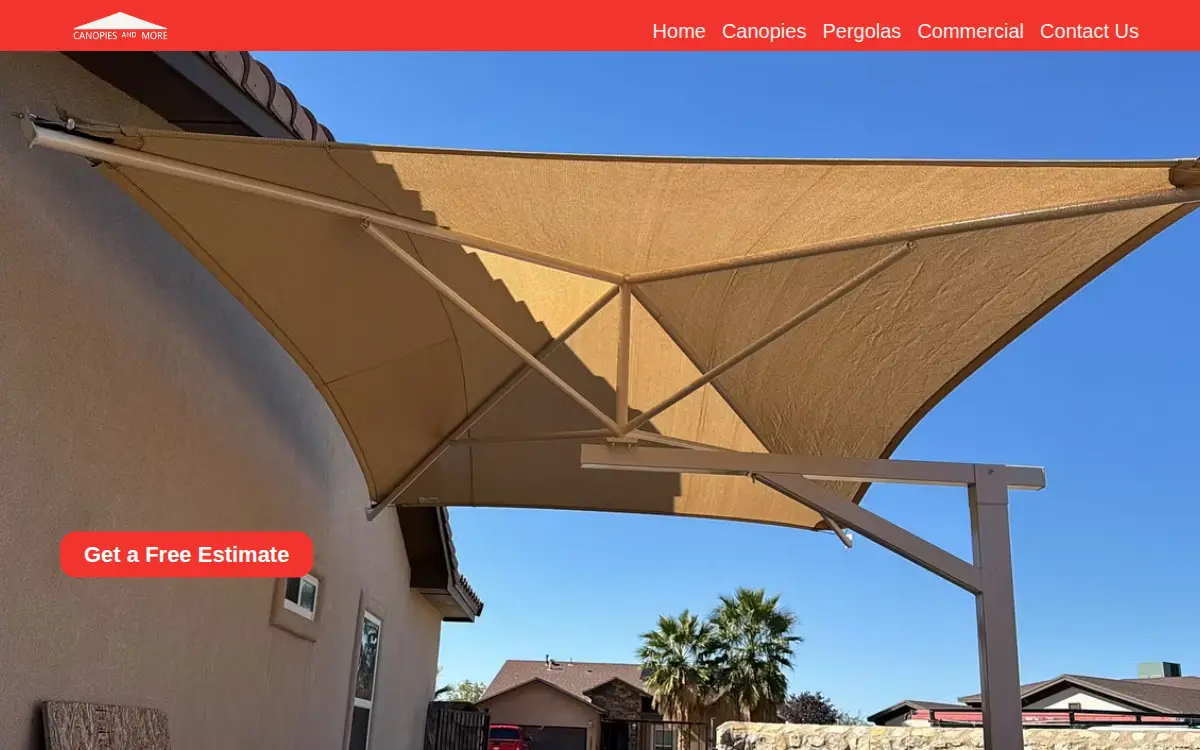 Homepage of Canopies and More, LLC