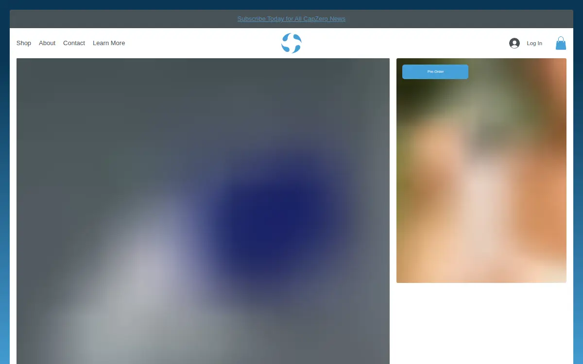 Homepage of Cap Zero LLC