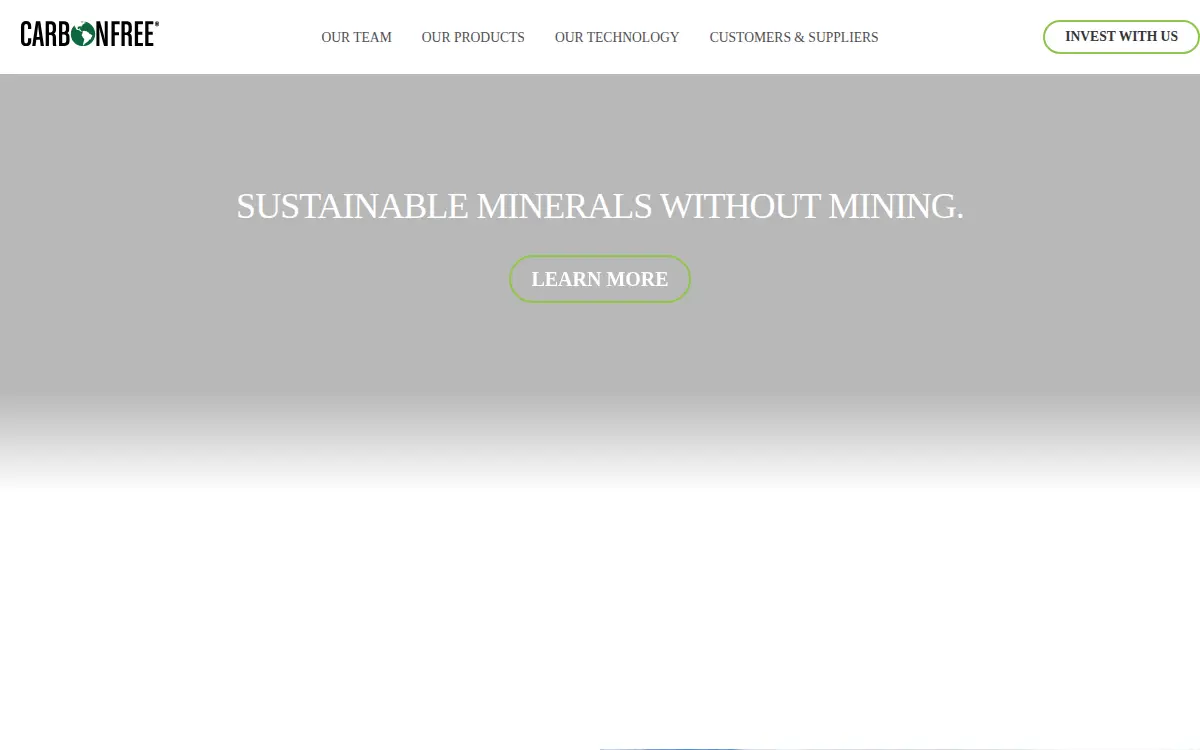 Homepage of Carbonfree Chemicals Holdings LLC