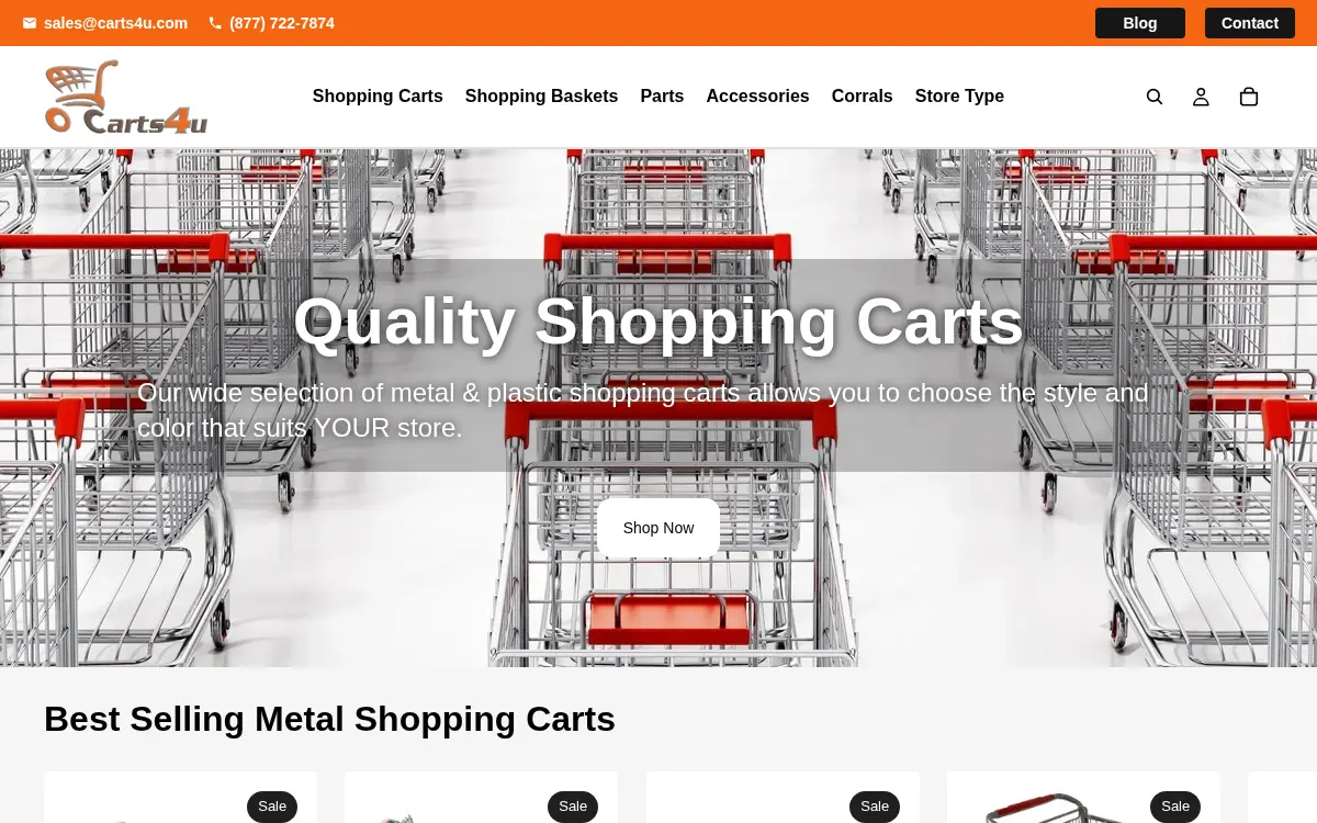 Homepage of Carts4u LLC