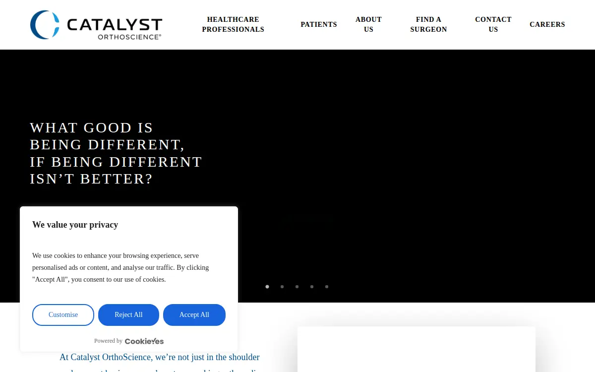 Homepage of Catalyst Orthoscience INC